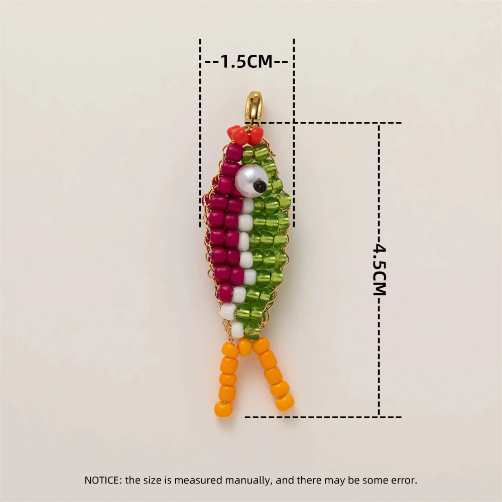 Creative Colorful Beads Fish Pendant Keychain