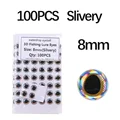 100pcs Slivery 8mm