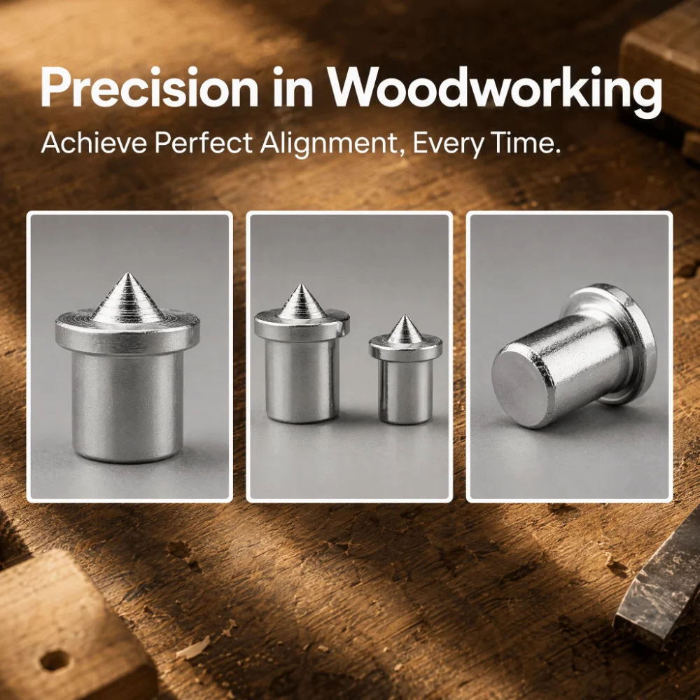 16pcs Round Tenon Dowel Pin Centers Punch Thimble 6mm/8mm/10mm/12mm Woodworking Alignment Tools Panel Furniture Positioning Pins