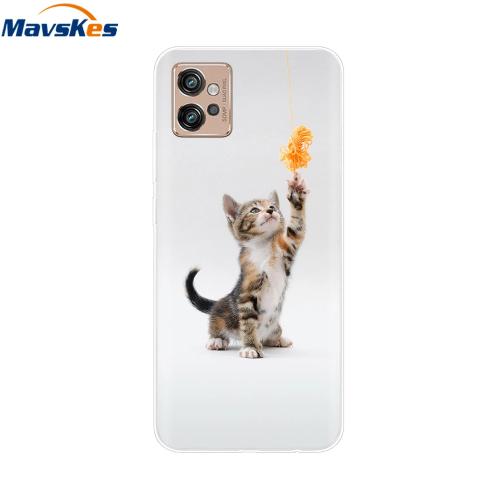 For Moto G32 G 32 Case 6.5" Cute Clear Painted Cover Soft Silicone Phone Case For Motorola Moto G32 motoG32 Cover Coque Bumper