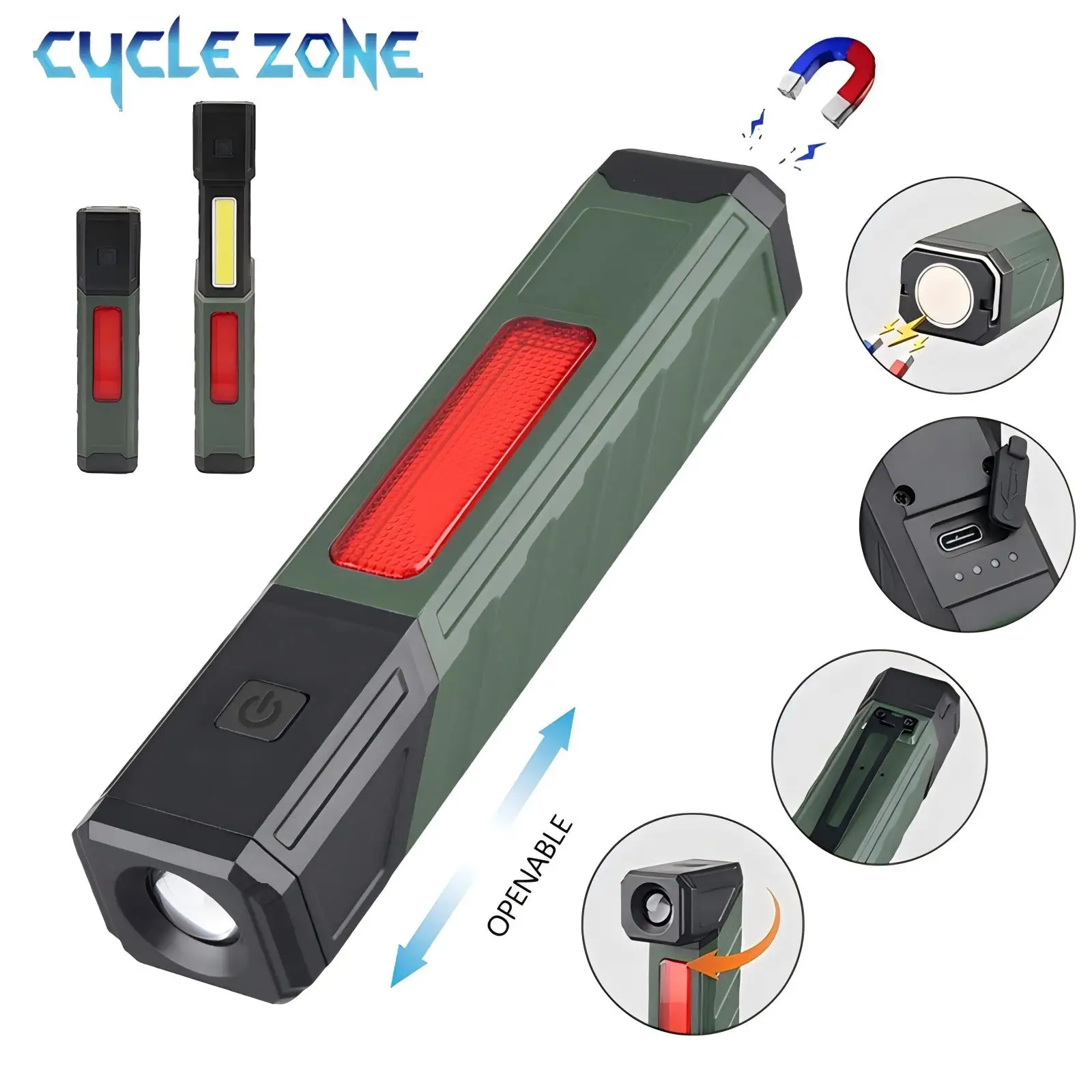 Multifunctional Work Lights with Magnetic Flashlight Built In Battery Rechargeable Portable LED Flash Light Camping Repair Torch