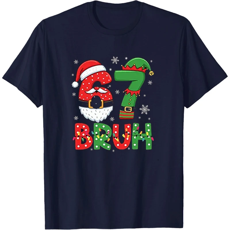 Sixty-seven Christmas T-shirt Sixty Seven Christmas Shirt 6 7 Tees 67 Graphic T Shirts Funny Xmas Party Tops Woman Tees