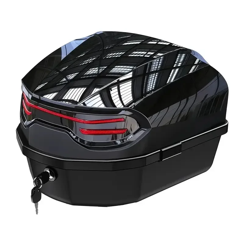 Caja superior de motocicleta de 35L, Material ABS resistente al desgaste con cerradura, accesorios de motocicleta, casco de motocicleta, 1 ud.