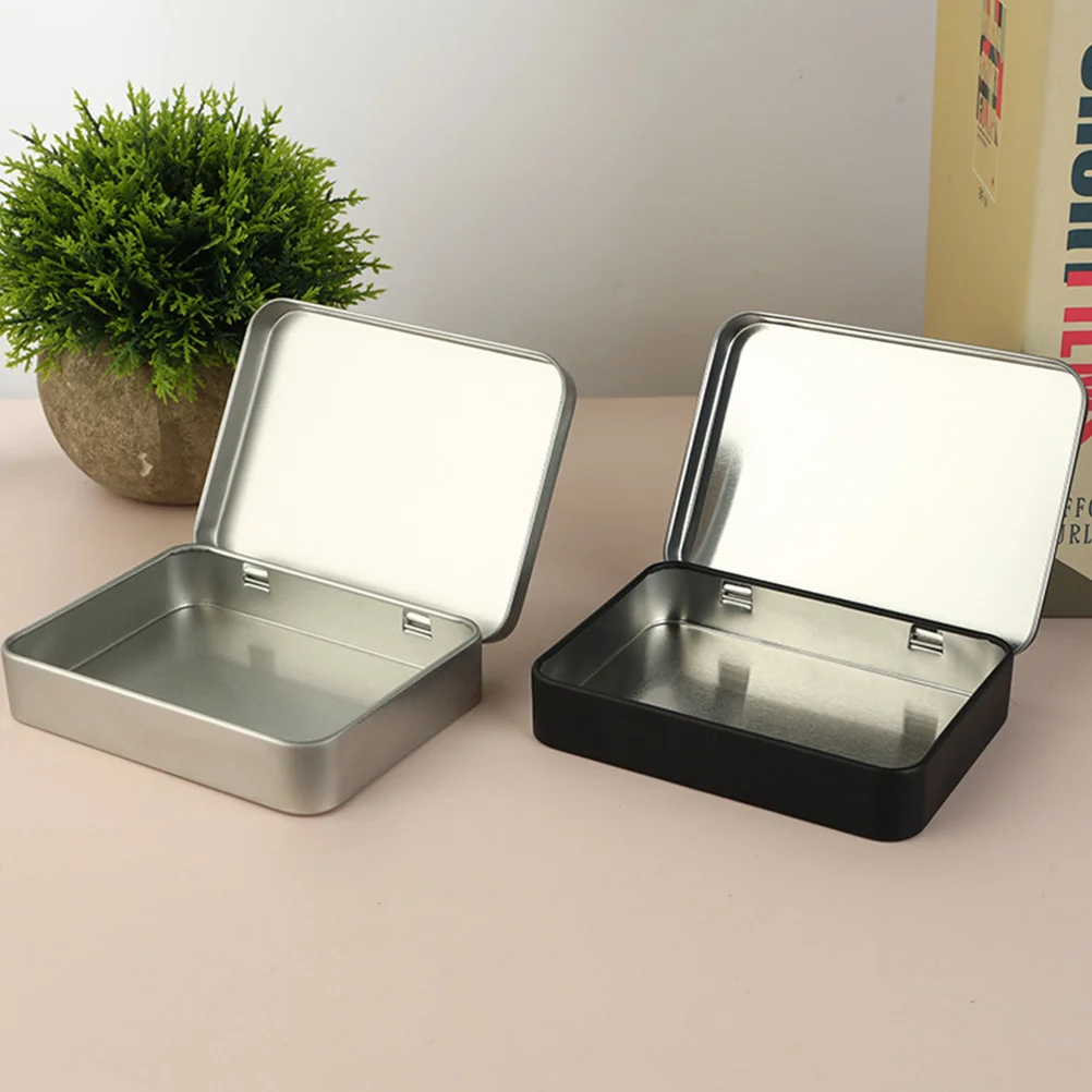 

4pcs Iron Rectangular Tinplate Storage Container Small Candy Tin Wedding Favor Tea Tinplate Tea Leaves Can Can Jewelry Holder