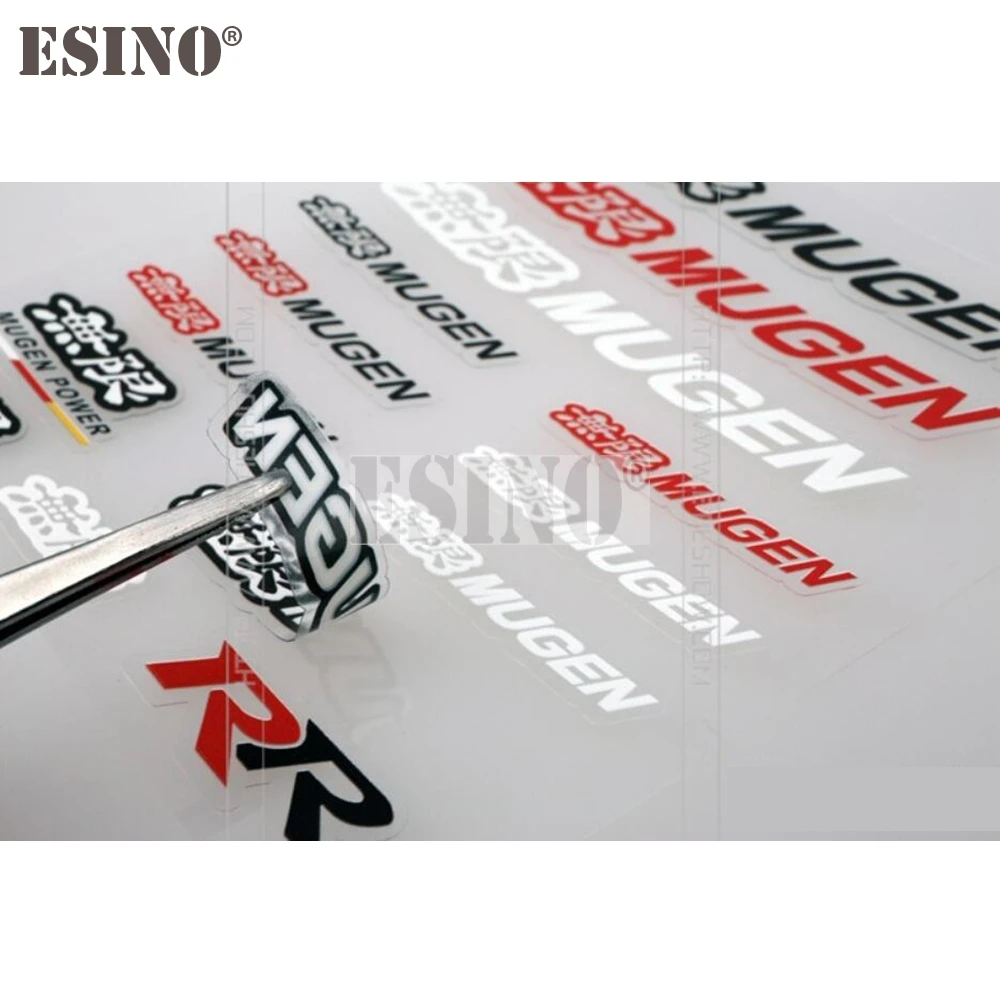 مجموعة ملصقات زخرفية من الفينيل لاصقة من مادة PVC لتصفيف السيارة ثلاثية الأبعاد من Mugen Power Mugen R