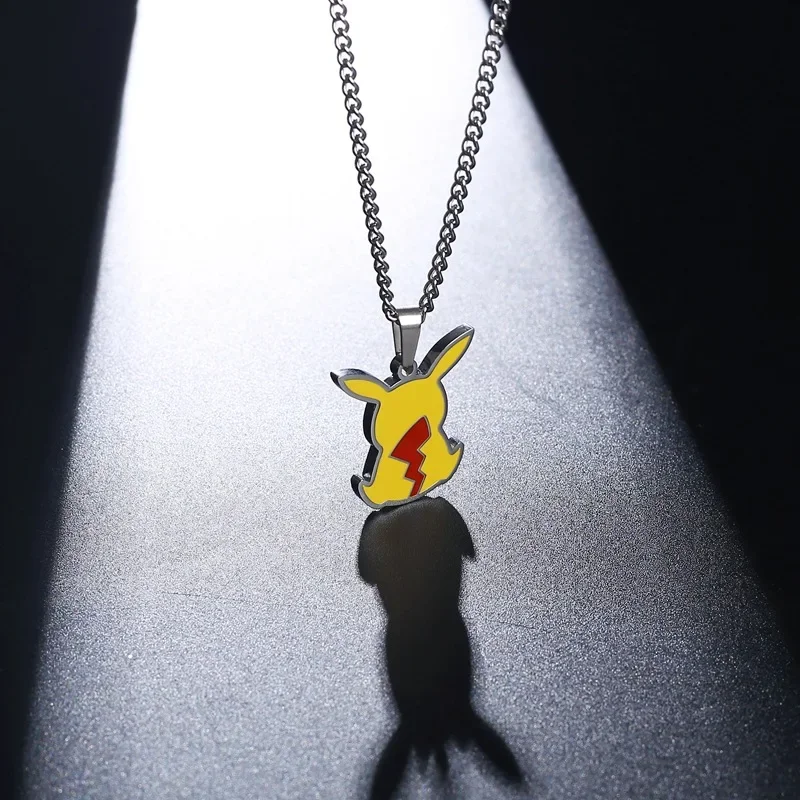 Pokemon Hollow Pikachu Necklace Simple Design Cartoon T-shirt Accessory Choker Pendant Hanging Ornament for Girls Boys