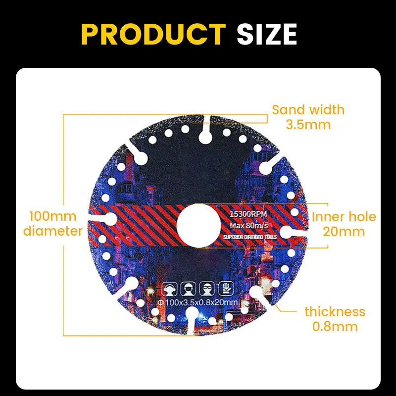 Steel Cutting Saw Blade Color Steel Tile Cut Light Steel Keel Marble Cutter Disc Angle Arinder Stone Cutting Machine Attachment