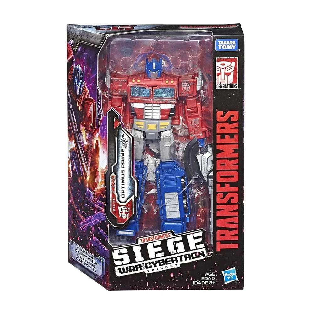 Original Hasbro Transformers Generations War for Cybertron Siege Voyager Wfc-S11 Optimus Prime Action Figure Model Toy