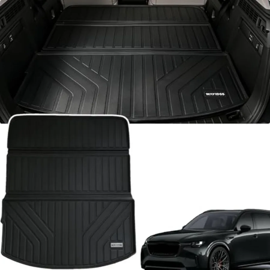 

Cargo Mat for 2024 2025 2026 Mazda CX-90 fit HybridandGas (Fit 6and7and8seat) All Weather TPE Custom Fit Easy Clean Car Trunk M