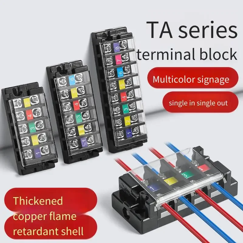 TA Multi-Position Fast Terminal Block 20A/60A Multi-In And Multi-Out Connector Brass Connection Terminal Block for Electronics