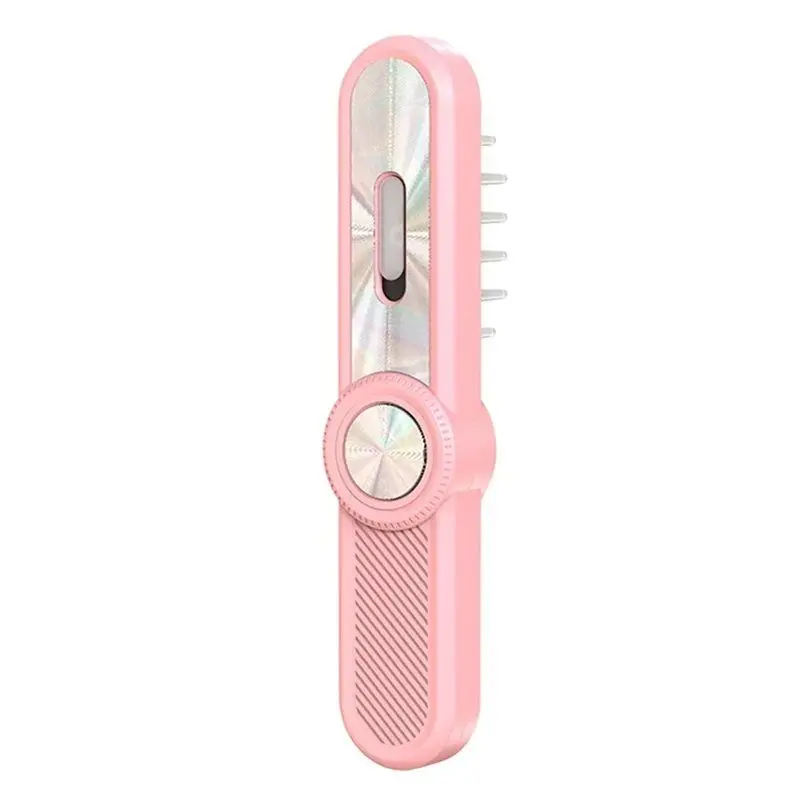 

A38T-Anti-Hair Loss Electric Chatter Massage Comb Light Therapy Hair Growth Scalp Brush Liquid Oil Applicator Pink