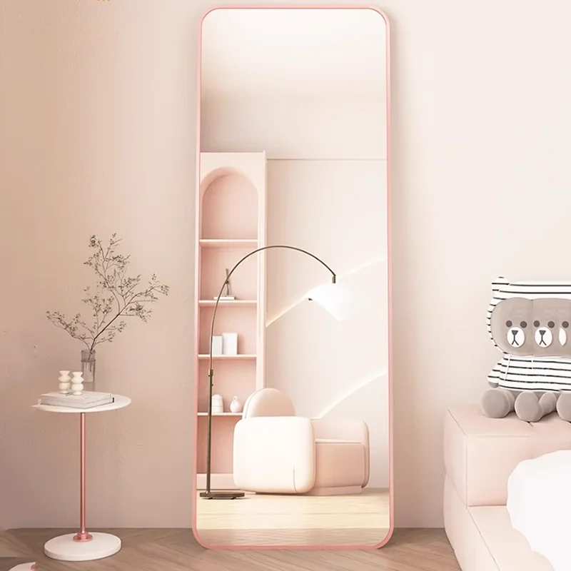 

Pink Display Kawaii Mirror Decoration Wall Cute Aesthetic Full Body Mirrors Floor Girls Standing Espejo Cuerpo Entero Decorative