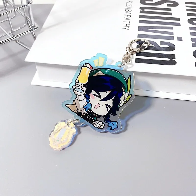 Genshin Impact Xiao Venti Scaramouche Yoimiya Zhongli Cute Cartoon Keychain Pendant Kawaii Periphery Toy Adorkable Gift