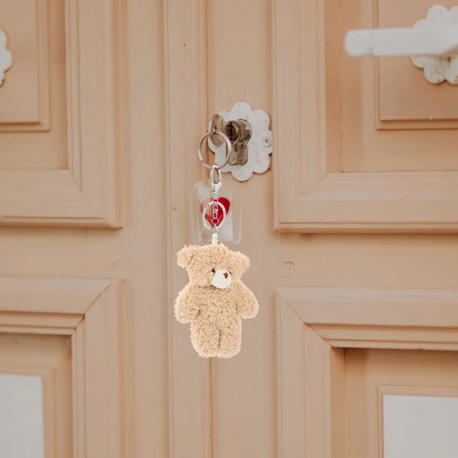 2 pçs urso de pelúcia chaveiro anel festa favores para crianças saco pendurado ornamento pires