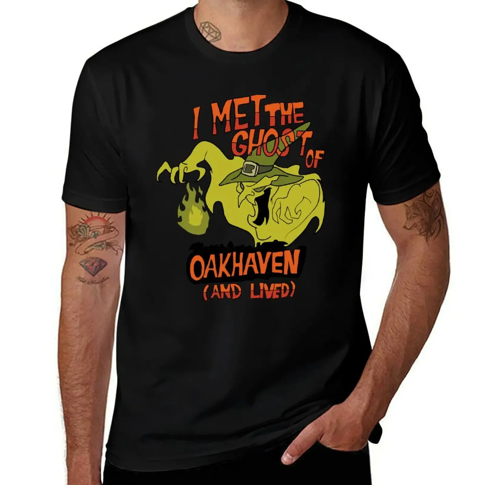 

I Met the Ghost of Oakhaven and Lived T-Shirt summer tops shirts graphic vintage graphic tee blue archive men t shirts