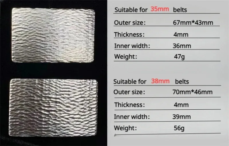 1pcs Pure Titanium Flat Pin Buckle Belt Accessory - Rustproof Corrosion-resistant 35mm/38mm Business Casual Men's Belt Buckle