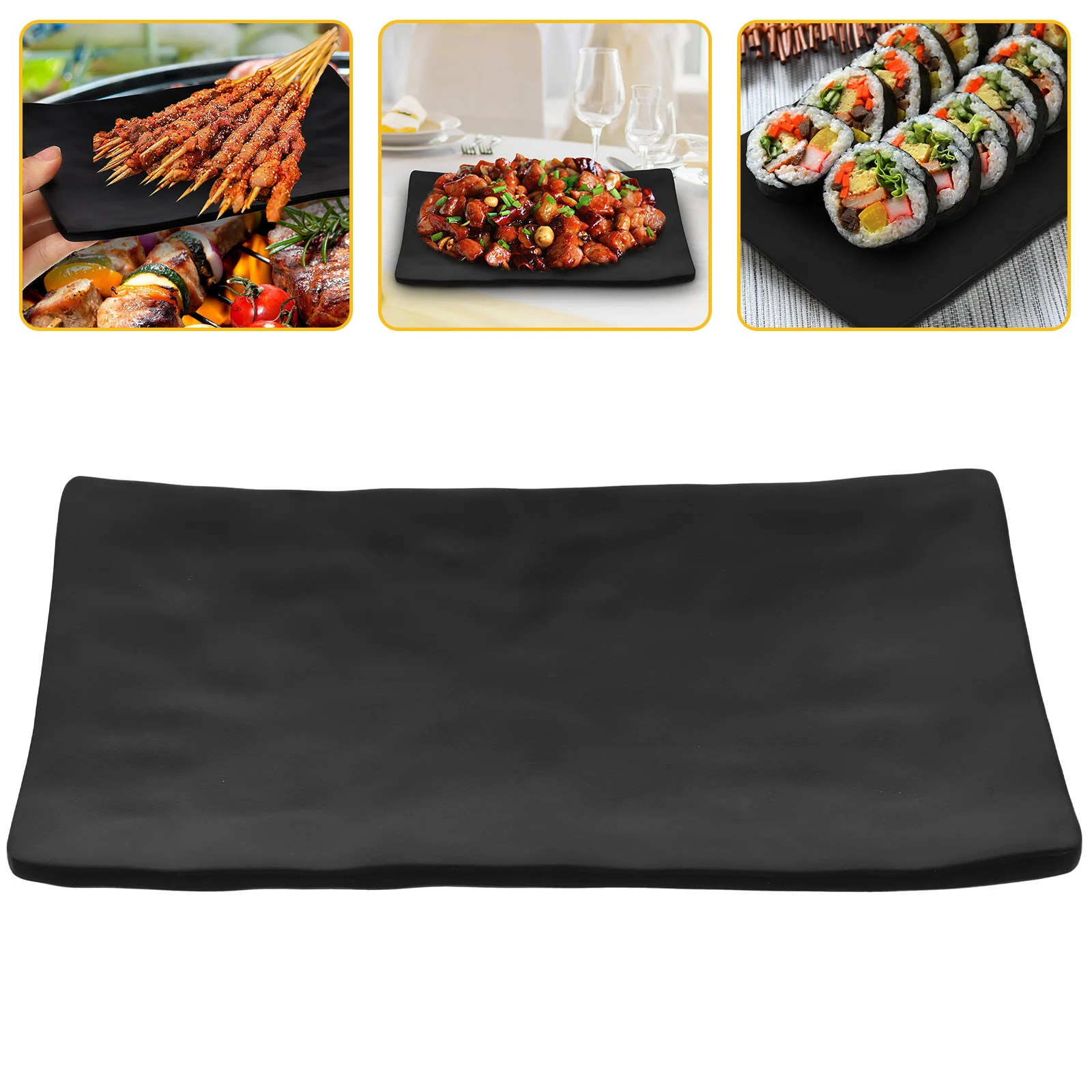 

Sushi Plate Japanese Style Dull Polish Finish Wear Resistant Practical Food Display Dish For Home Restaurant Use Salmon Tray