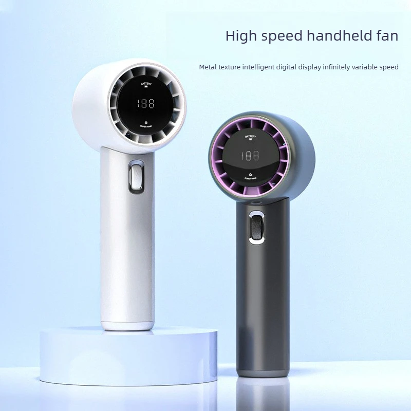 Portable Handheld USB Turbo Fan 199 Step Stepless Speed Regulation High Speed Outdoor Fan with Intelligent Digital Display