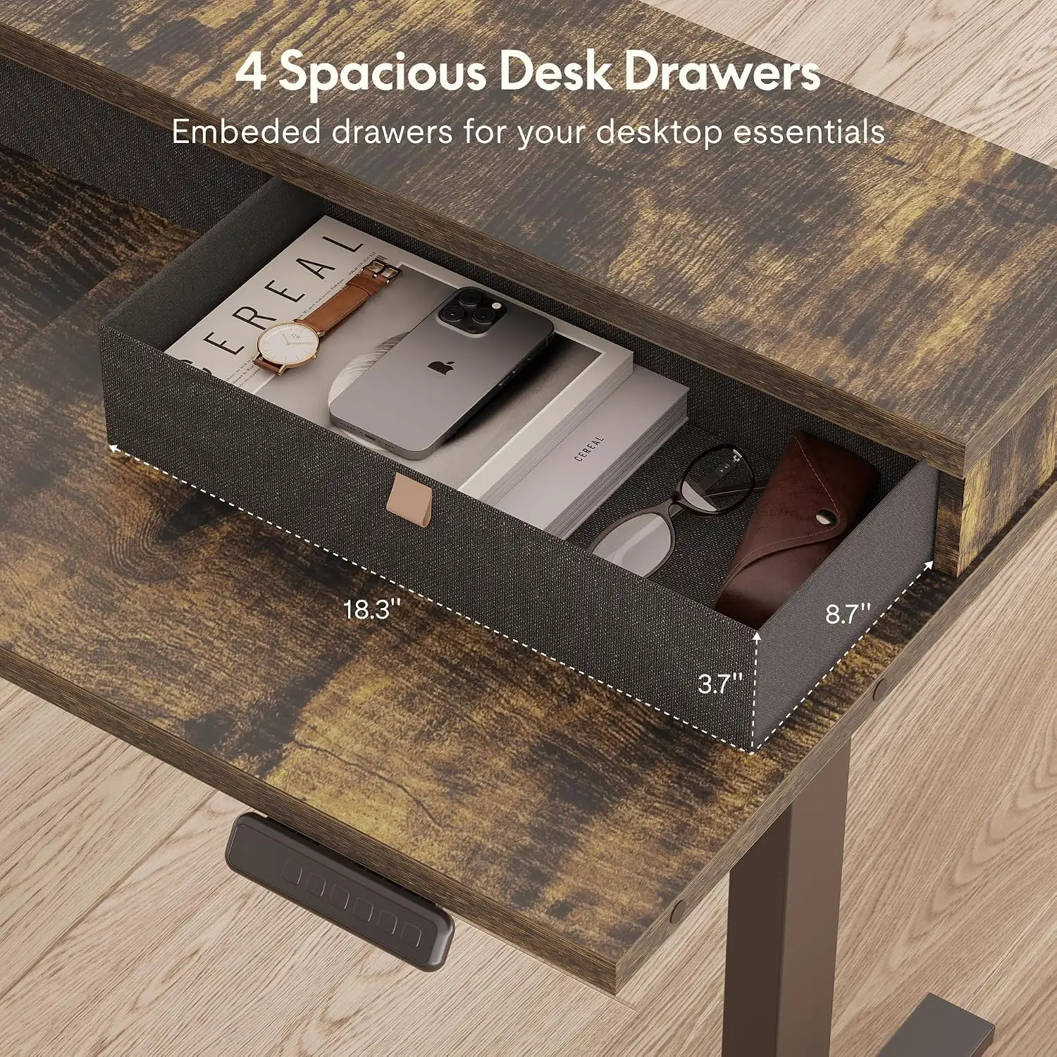 Reversible L-Shaped Corner Standing Desk with Monitor Shelf, Customized
