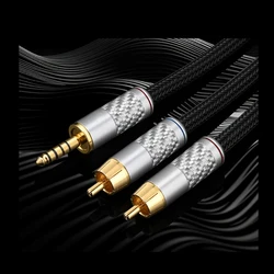 OFC Copper HiFi 4.4mm to 2RCA Audio Cable for Amplifier Speaker Hi-end 4.4mm Balanced to 2RCA Male Audio Adapter Cable