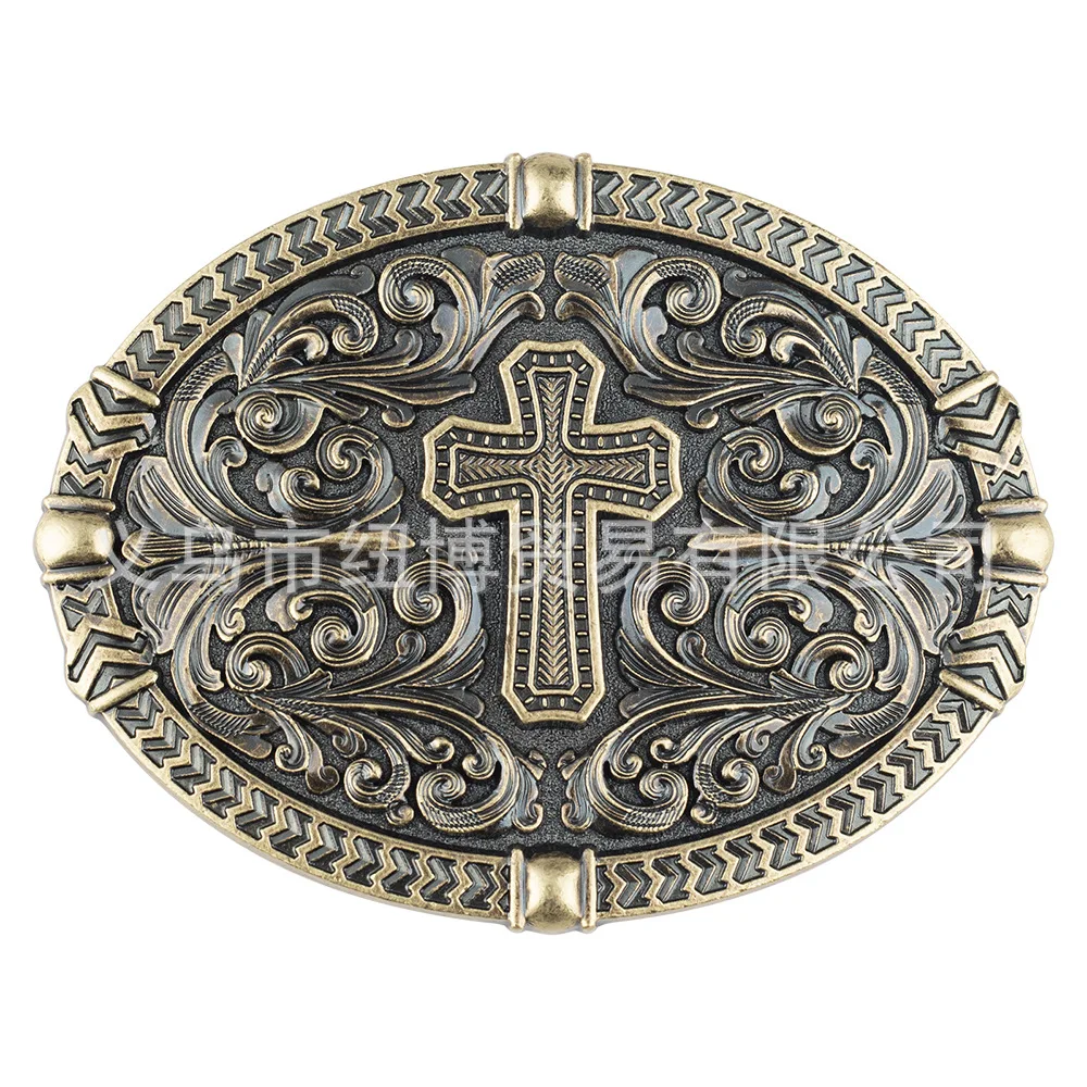 Boucle de ceinture croisée ovale, amulette du prêtre, motifs religieux