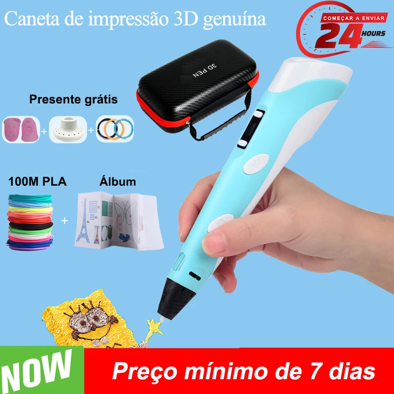 3d caneta para crianças 3d desenho impressão caneta com tela lcd compatível pla filamento brinquedos para crianças presente de aniversário natal