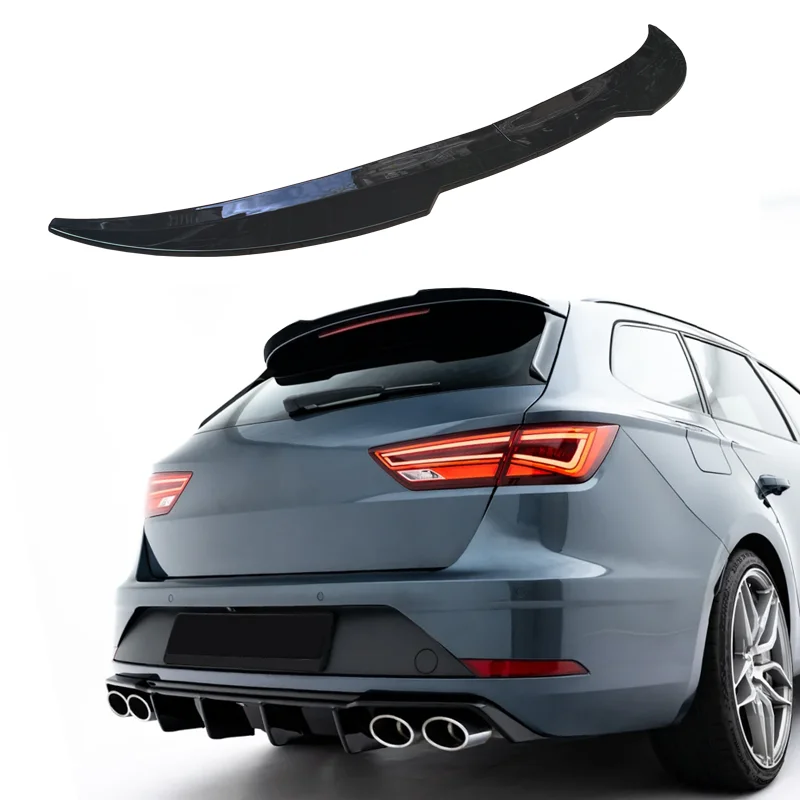 2 шт. 99 см спойлер на крышу автомобиля для Seat LEON 1P 5F MK3, декоративное антикрыло из ABS для ST Cupra TGI / FR хэтчбек, универсальный, глянцевый черный.