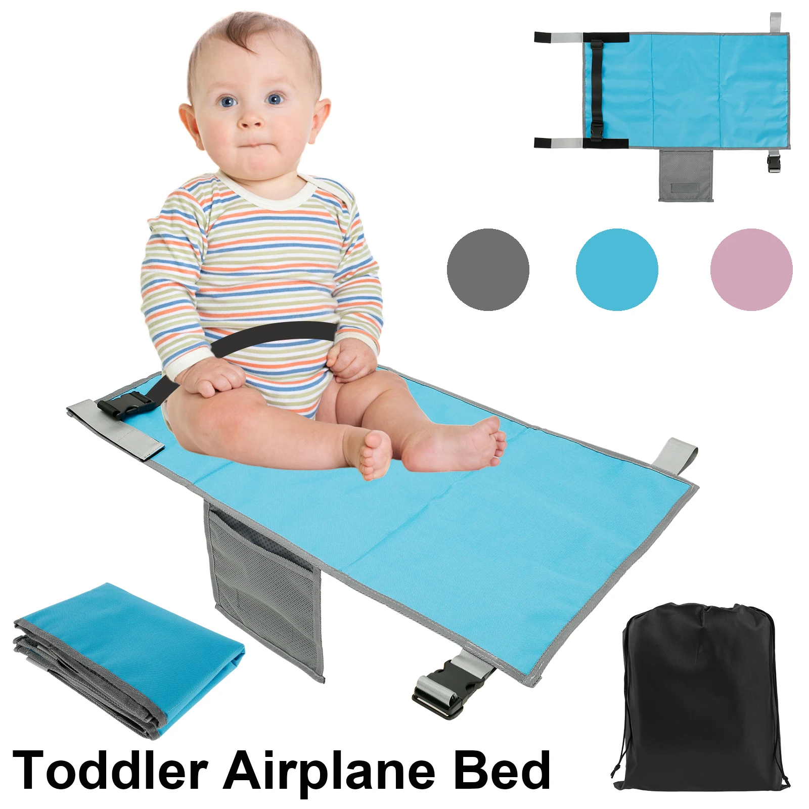 Toddler Airplane Seat Extender Portable for Kids Plane Travel Foot Rest Airplane Foot Hammock Baby Durable Airplane Footrest Bed