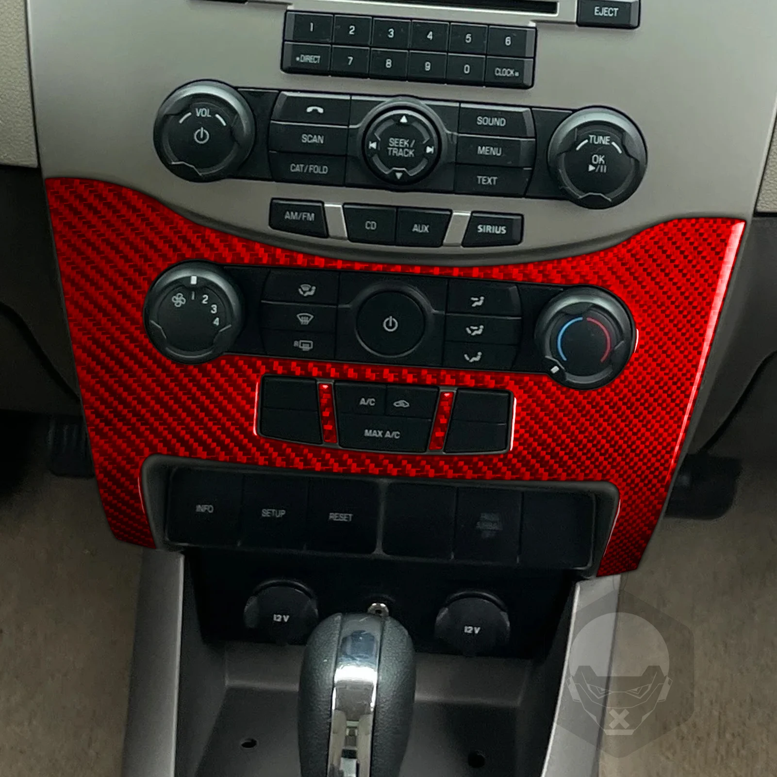 For Ford Focus S SE SES SEL 2008-2011 Car Air Conditioner Vent Panel Trim Real Soft Carbon Fiber Interior Accessories Sticker