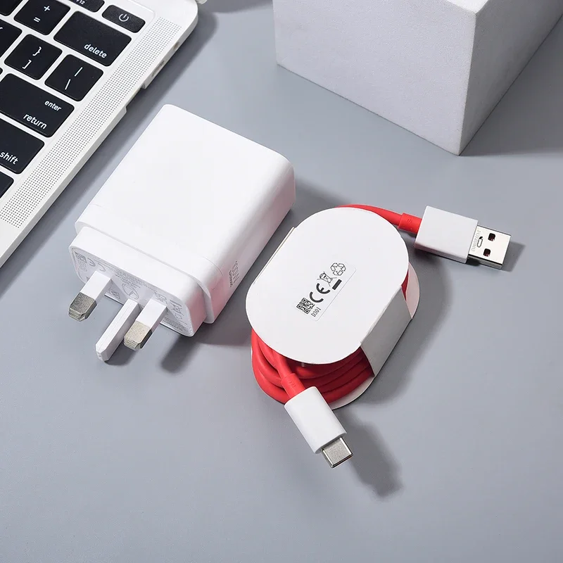 

Для Oneplus 100 Вт SuperVOOC адаптер для быстрой зарядки в Великобритании с кабелем типа C для OnePlus 1+ 13 12 11 10 pro Nord CE 3 Lite