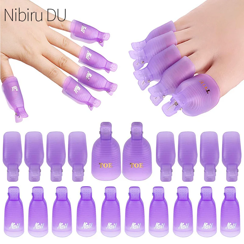 10/5 pz plastica Nail Art Soak Off Cap Clip UV Gel Polish Remover Wraps Nail Polish Remover Clip Nail Cleaner sgrassatore Art Tool