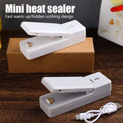 2 IN 1 USB Chargable Mini Bag Sealer Heat Sealers With Cutter Knife Rechargeable Portable Sealer For Plastic Bag Food Storage