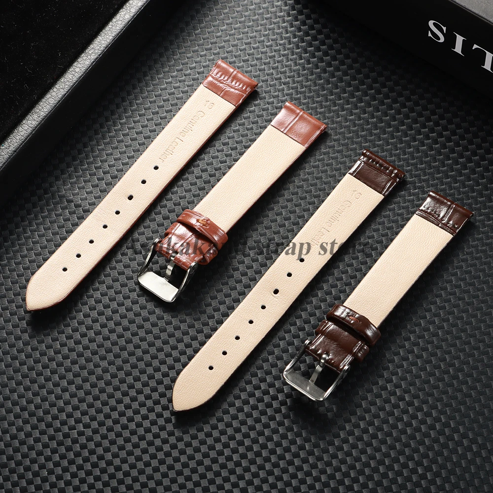 8mm 10mm 12mm 14mm 16mm Bamboo Joint Pattern Leather WatchBand for Seiko for Omega Bracelet Ultra-thin Universal Women Men Strap