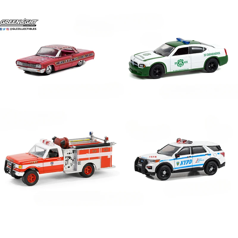 

Greenlight 1/64 Alloy Diecast Model Car Explorer Police Car Dodge Charger Gypsy Rose Impala Sedan Collectibles Children's Toys