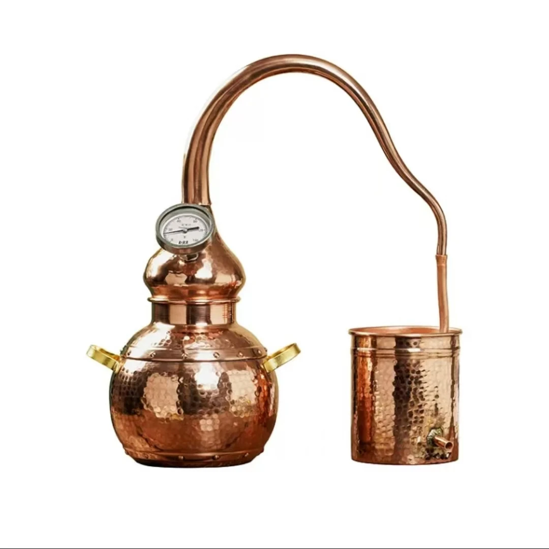 

3L Copper Pot Distiller Home Hydrosol Essential Oil Distiller Spirits Alcohol Whiske DIY Retro Pure Red Copper Distillation Sets