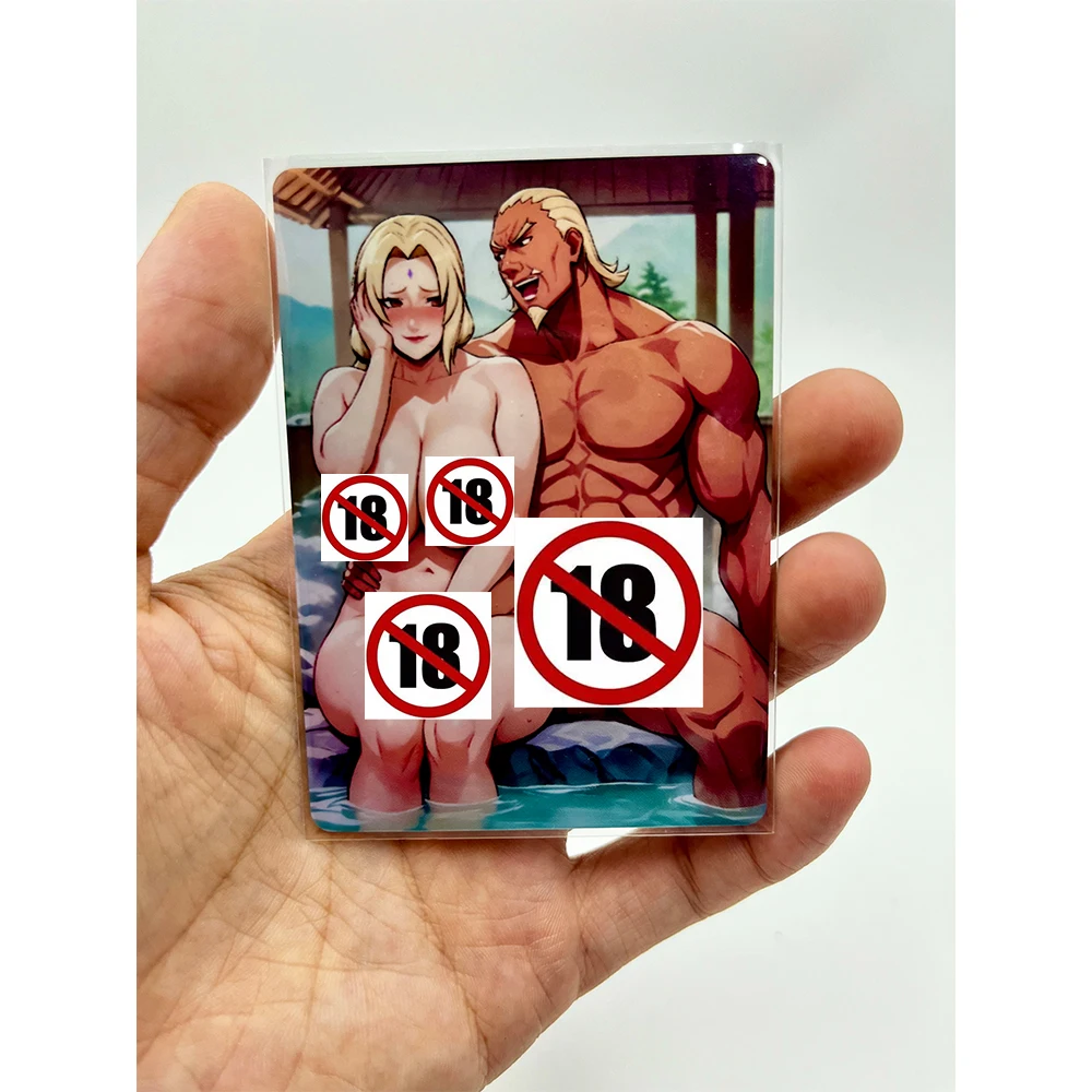 Naruto Cards 9PCS/Set DIY Anime Waifu Cards Sexy Nude Tsunade Hinata Sakura Decoration Collection Card Kids Toys Birthday Gifts