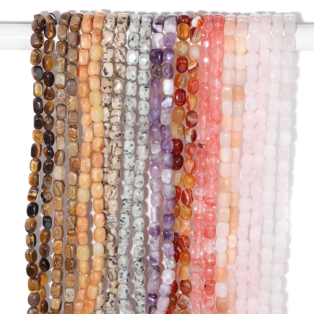 Wholesale Natural Smooth Square Stone Beads Loose Cube Bead Agates Quartzs Raw Mineral Beads for DIY Bracelets Earrings Neckalce