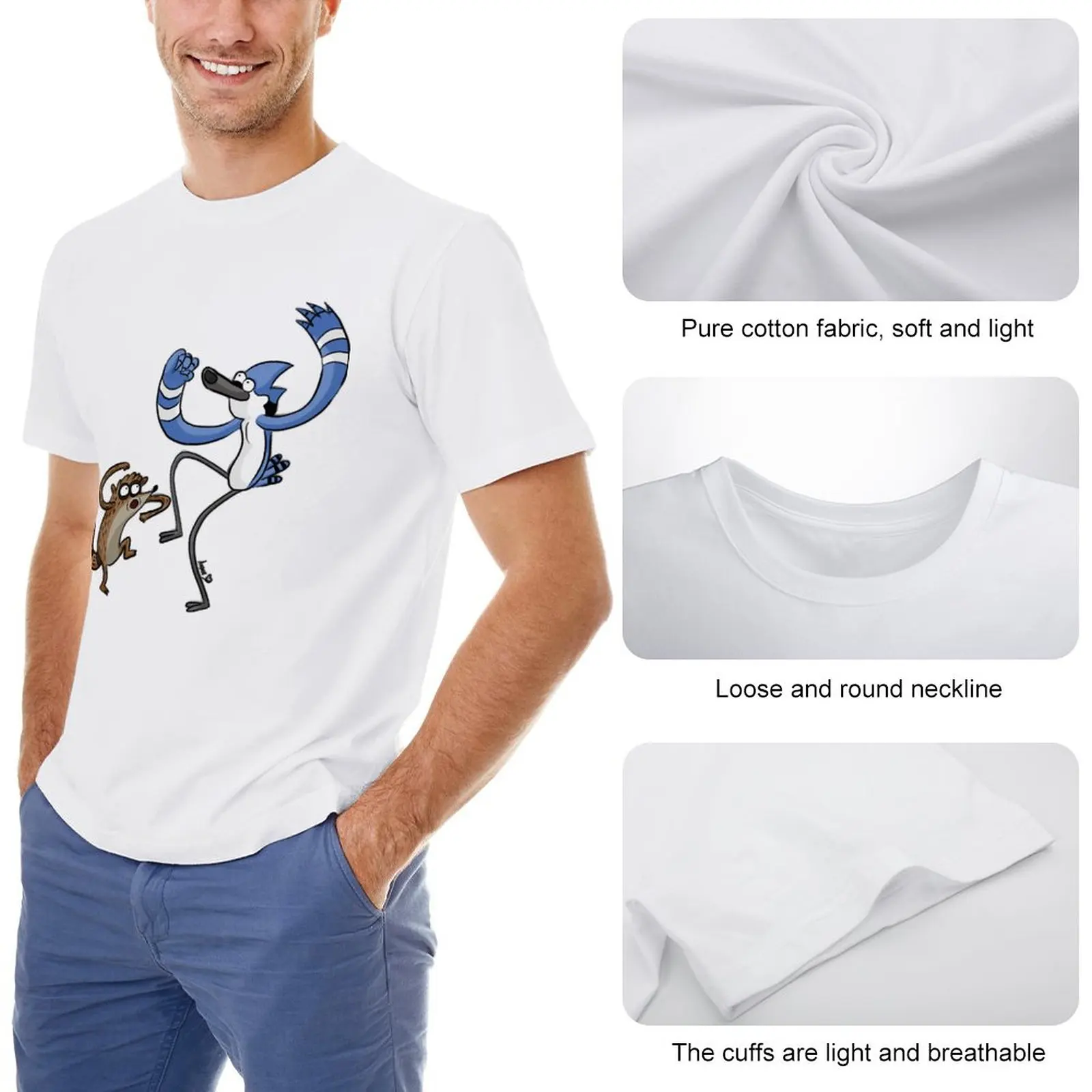 Rigby And Mordecai T-Shirt Oversized t-shirt graphic t shirts T-shirt short funny t shirts mens t shirts