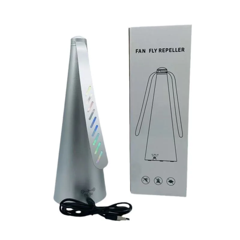 Fliegenvertreiber-Tischventilator, AA-batteriebetrieben, Insektenfliegenvertreiber, Ventilatoren, tragbare Schädlingsbekämpfung für Camping, Picknick, Party