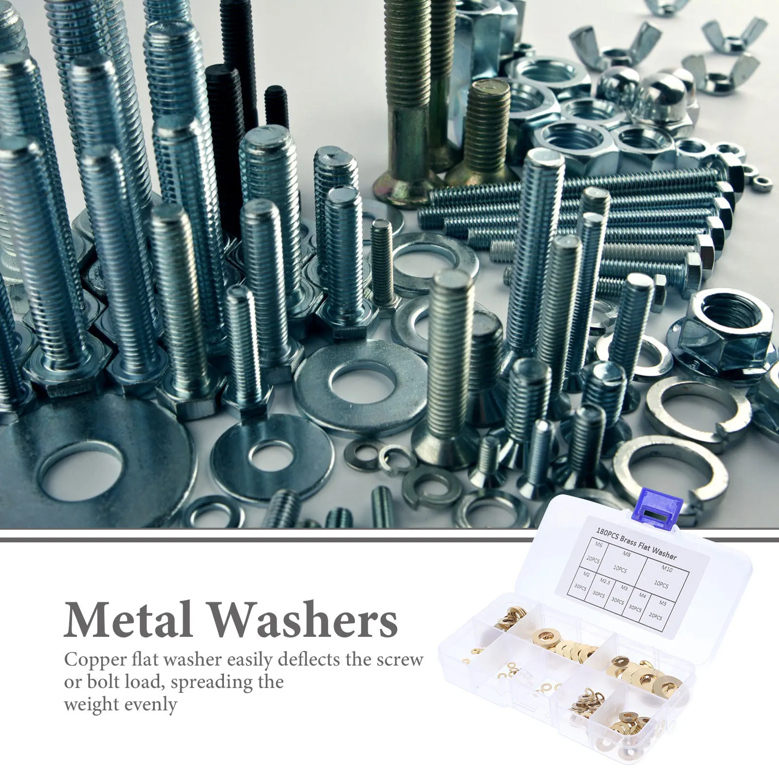 

Set of Copper Flat Washers for Repair Locking Prevent Loosen Screws M2 M2.5 M3 M4 M5 M6 M8 M10 Metal Washers Flat Washer
