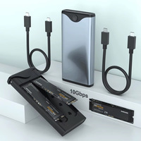 Rocketek Private Mode Dual Protocol SATA & M.2 NVME High Speed 10Gbps Dual Disk Removable Hard Disk Case