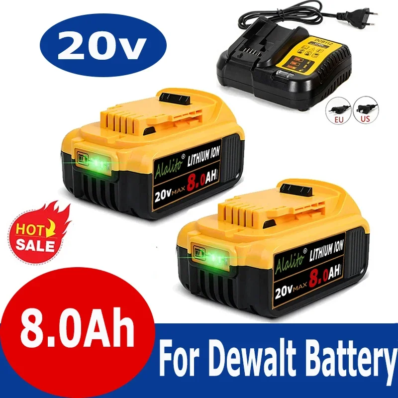 

Original 20V 8.0Ah battery For DeWalt 20 Volt Power Tool battery DCB200 DCB184 DCB203 DCB205 Replacement lithium batteie