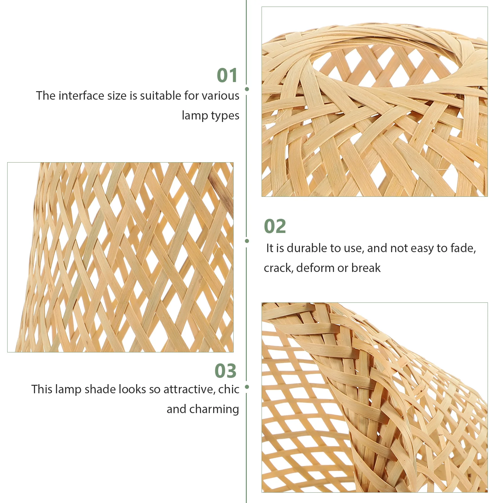 

Chandelier Shade Lamp Covers Hand Woven Bamboo Light Shades Soft Eyes Comfortable Replacement Round Floor Long Term Durable Not