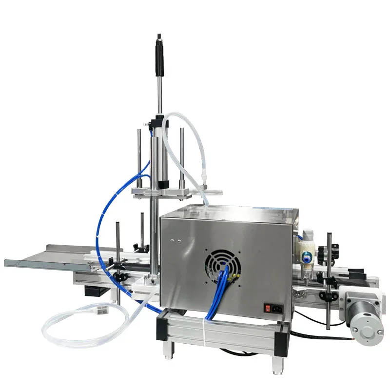 Automatic single-head line belt type conveyor belt filling machine small desk-top liquid quantitative filling and filling machin