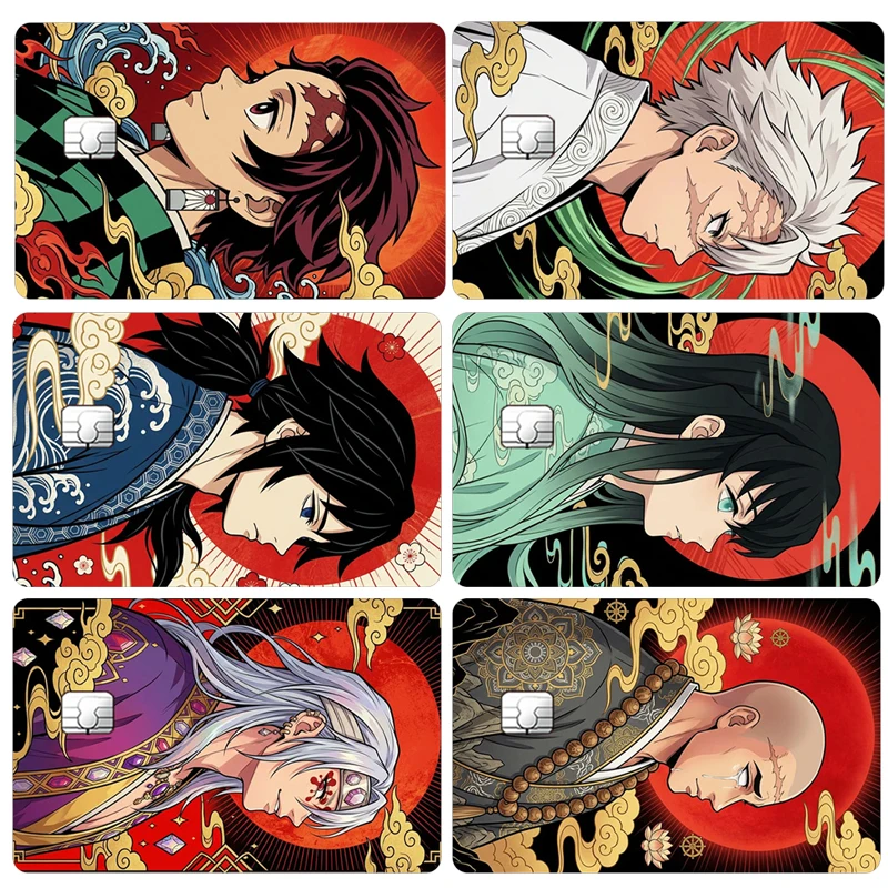 

Demon Slayer Card Sticker Decor Cartoon Credit Cards Decals Bus Subway Campus ID Decals Anime Kamado Tanjiro Sanemi Giyu Gift