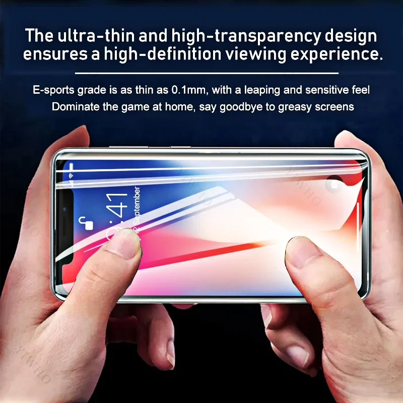 Film hydrogel transparent de protection d'écran pour Apple iPhone, pas du verre guatémaltèque, pour modèles X, Poly, XS Max, SE, 2020, 2022, 4-1psc