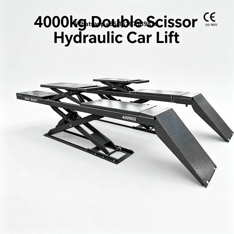 4000kg Double Scissor Car Lift Auto Scissor Lift for Car Repair Workshop
