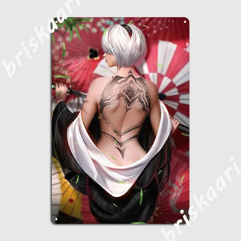 Nier 2b Yakuza Metal Sign Wall Pub Designing Club Bar Plates Tin Sign Posters