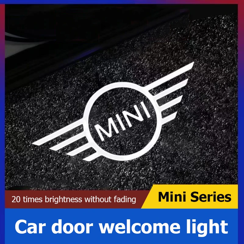 

2Pcs Wireless Led Car Door Welcome Lamp Projector Lights For MINI One Cooper JCW Countryman Clubman Cabrio Paceman Coupe Hub Cap