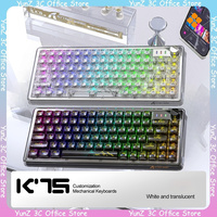 Attack Shark K75 Wireless Mechanical Keyboard Rgb Transparent Keycap Gasket Hot Swappable Keyboard E-Sports Game Keyboard